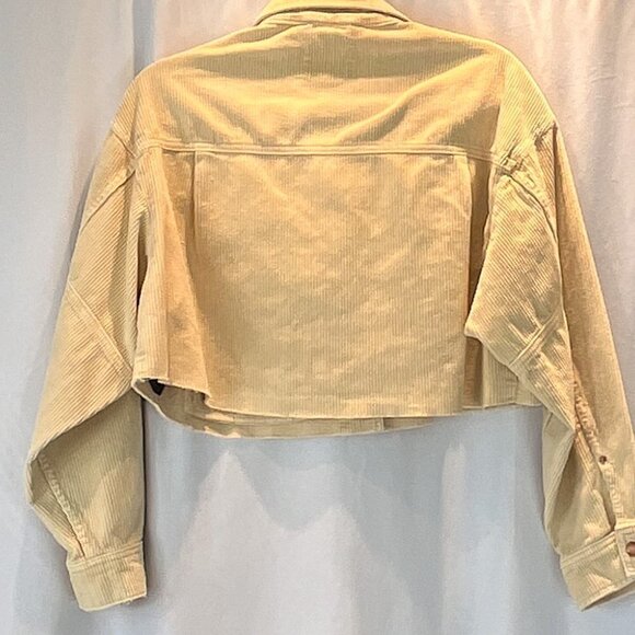 BDG Cropped Cream Corduroy Raw Hem Cropped Jacket Size XS - Picture 2 of 12